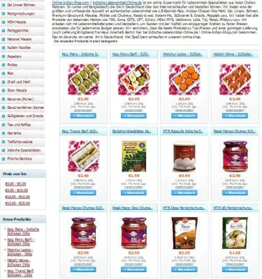 Bild: Alles Indisch: DIE Bezugsquelle für indische Lebensmittel und Feinkost-Spezialitäten