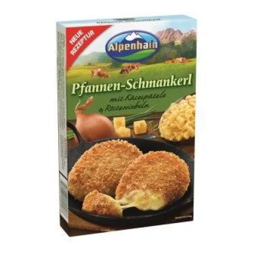 Herzhafter Käsegenuss von ALPENHAIN: Pfannen-Schmankerl „mit Käsespätzle & Röstzwiebeln“ Bild: Herzhafter Käsegenuss von ALPENHAIN: Pfannen-Schmankerl „mit Käsespätzle & Röstzwiebeln“
