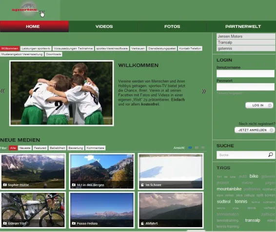 Bild: sportex-vereinswelt.tv ist online