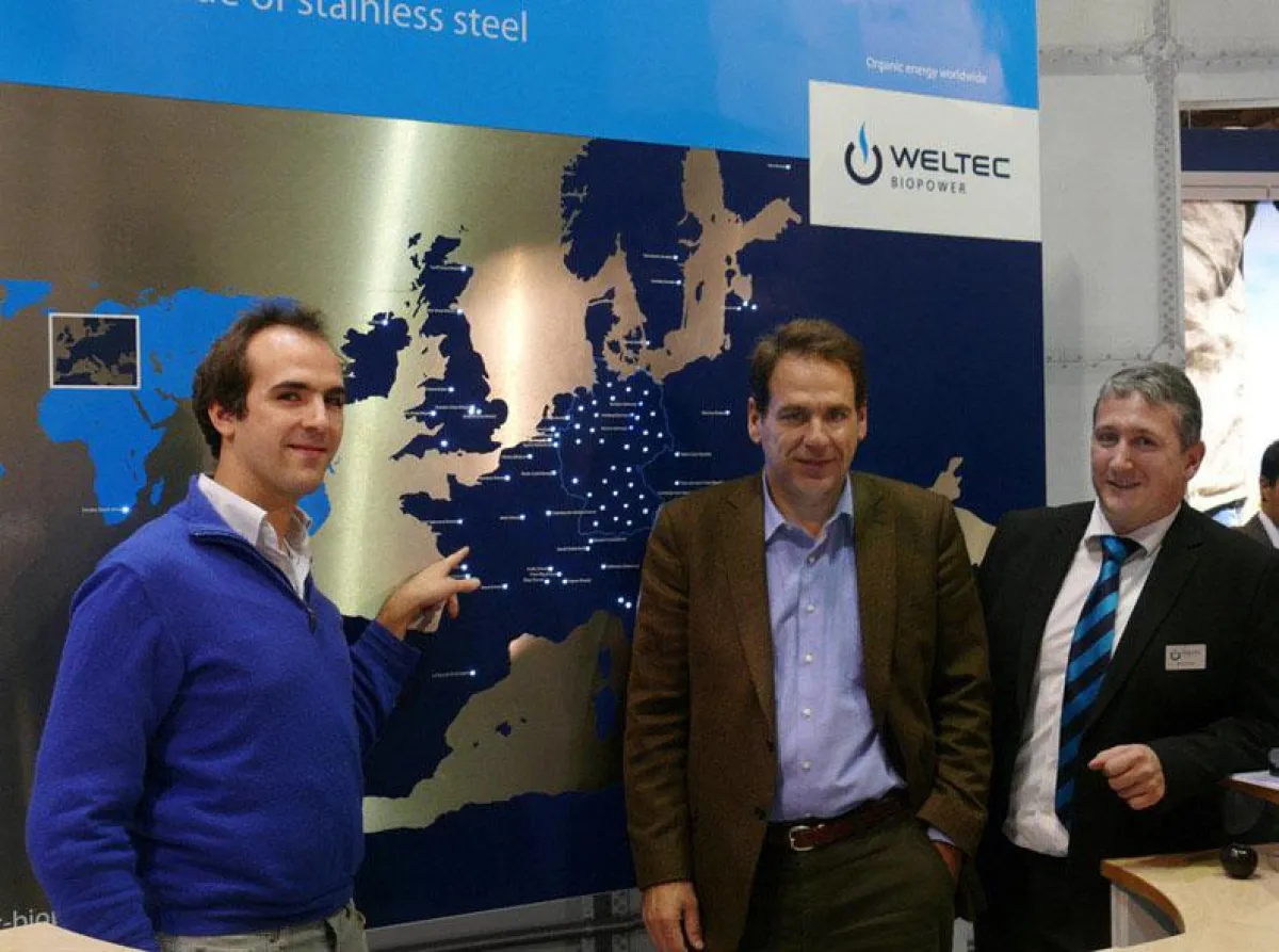 V.l.n.r: Fabien Guitonneau, Yann Mercier (beide Methaneo) und Alain Priser (WELTEC BIOPOWER)