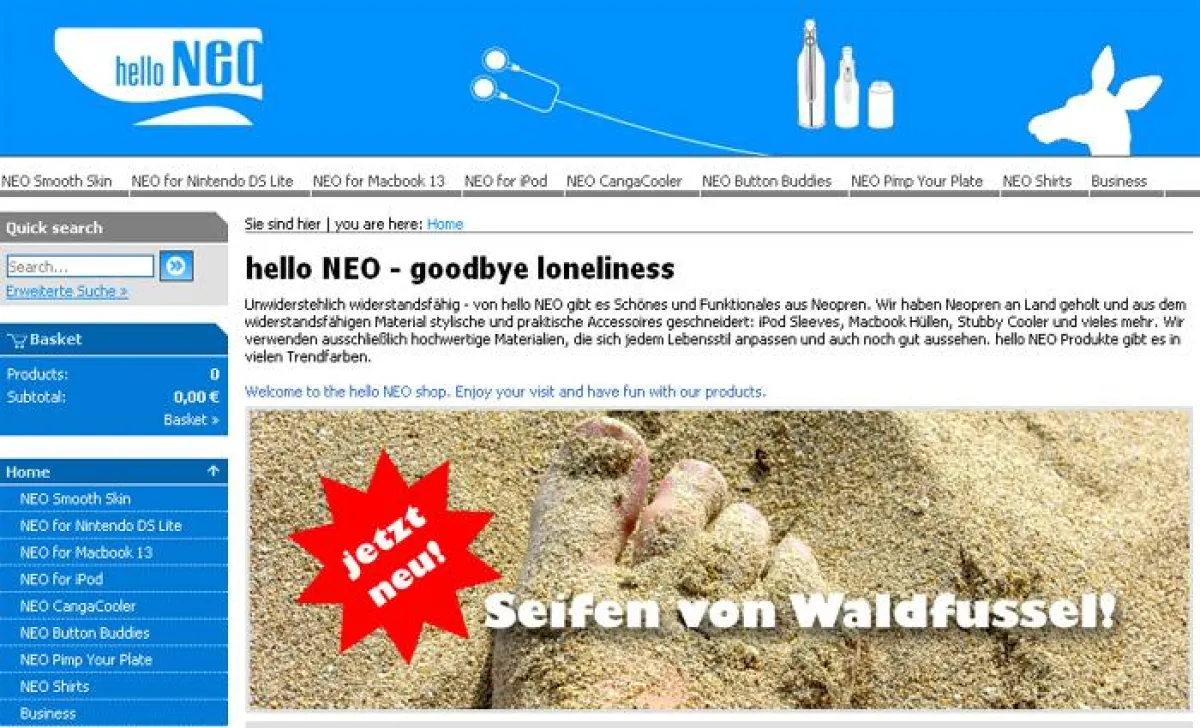 Der hello NEO Online Shop bietet auch Seifen von Waldfussel an