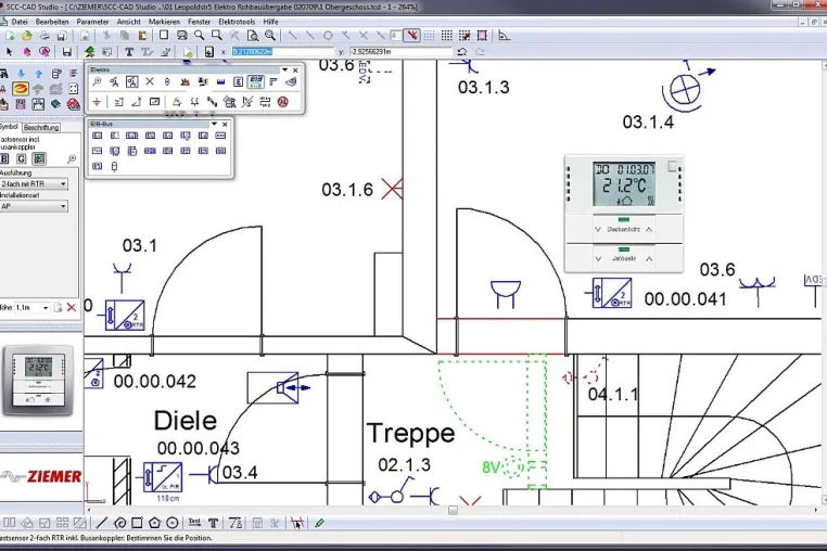 KNX-Planung in SCC-CAD Bild: KNX-Planung in SCC-CAD