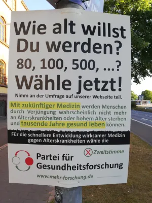 Bild: Die Partei für schulmedizinische Verjüngungsforschung startet in den Berlin-Wahlkampf