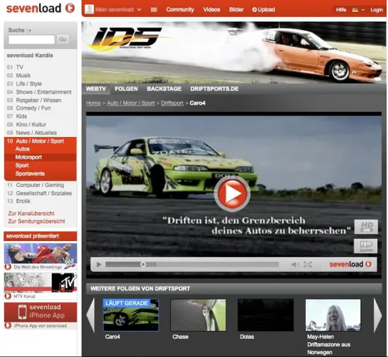Bild: International Drift Series fährt nun auch bei sevenload