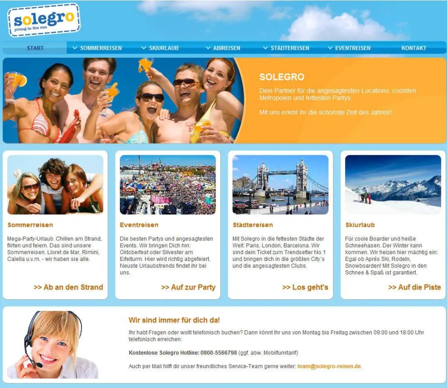 Das neue Jugendreiseportal www.solegro-reisen.de