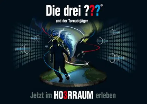 Bild: Die drei ??? und der Tornadojäger. Das 2. Abenteuerhörspiel im 3D-Sound im Zeiss Planetarium Bochum