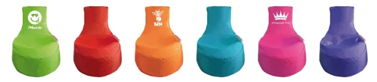 Ein echter Hingucker in jedem Kinderzimmer: Der knallig-bunte Sitzsack mit Namen Bild: Ein echter Hingucker in jedem Kinderzimmer: Der knallig-bunte Sitzsack mit Namen