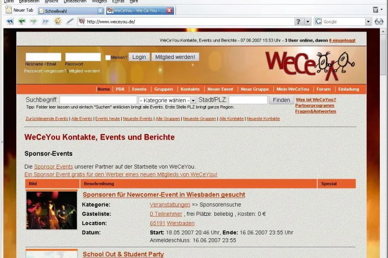 Bild: Veranstaltungen und Dienstleistungen bei weceyou.de
