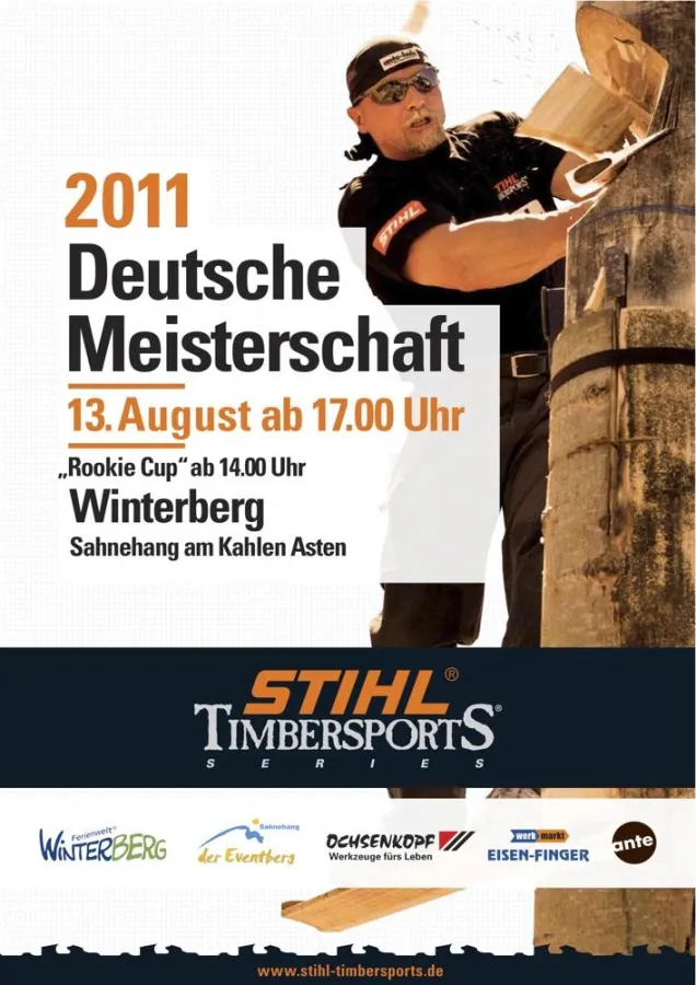 Die Deutsche Meisterschaft der STIHL® TIMBERSPORTS® SERIES findet am 13. August in Winterberg statt.
