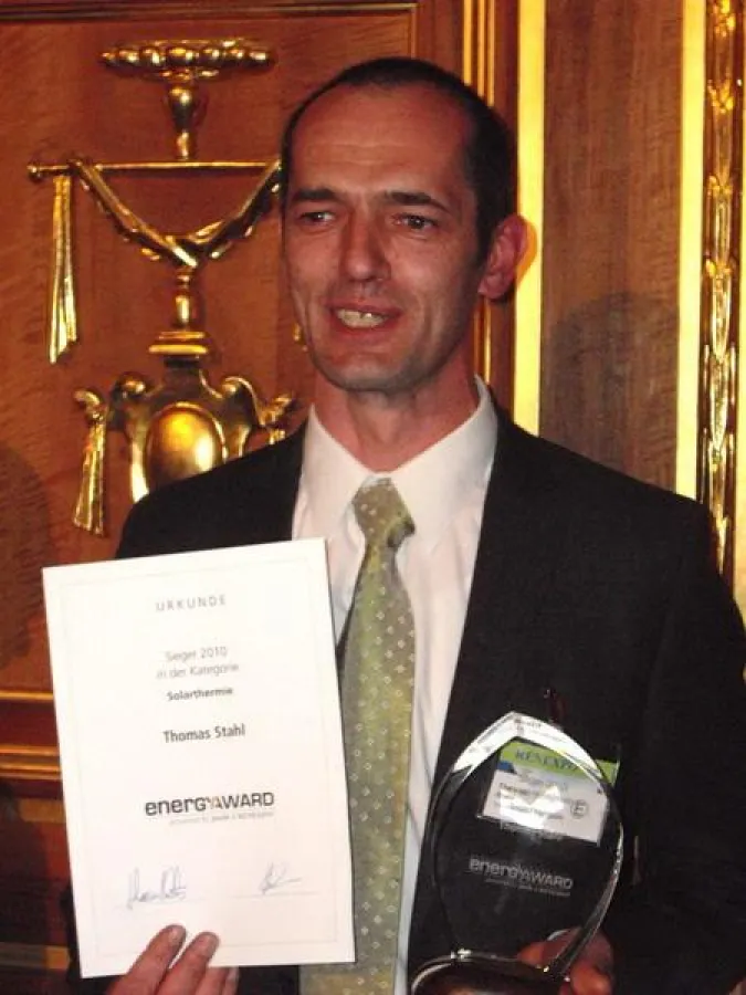 Thomas Stahl mit dem Energy Award 2010