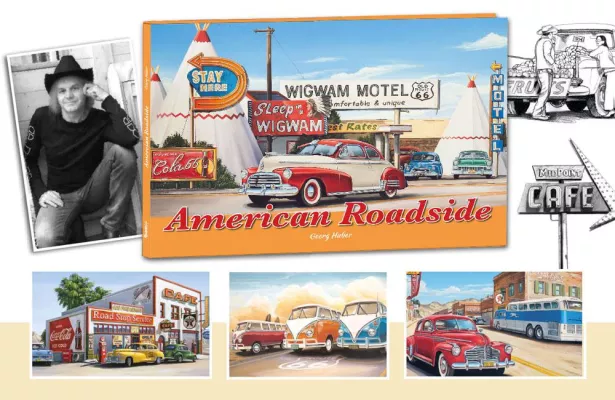 Bild: American Roadside: In Acrylmaltechnik über die Route 66
