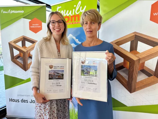Bild: WEISS-Musterhäuser im Wettbewerb um das FamilyHome "Haus des Jahres 2023" ausgezeichnet