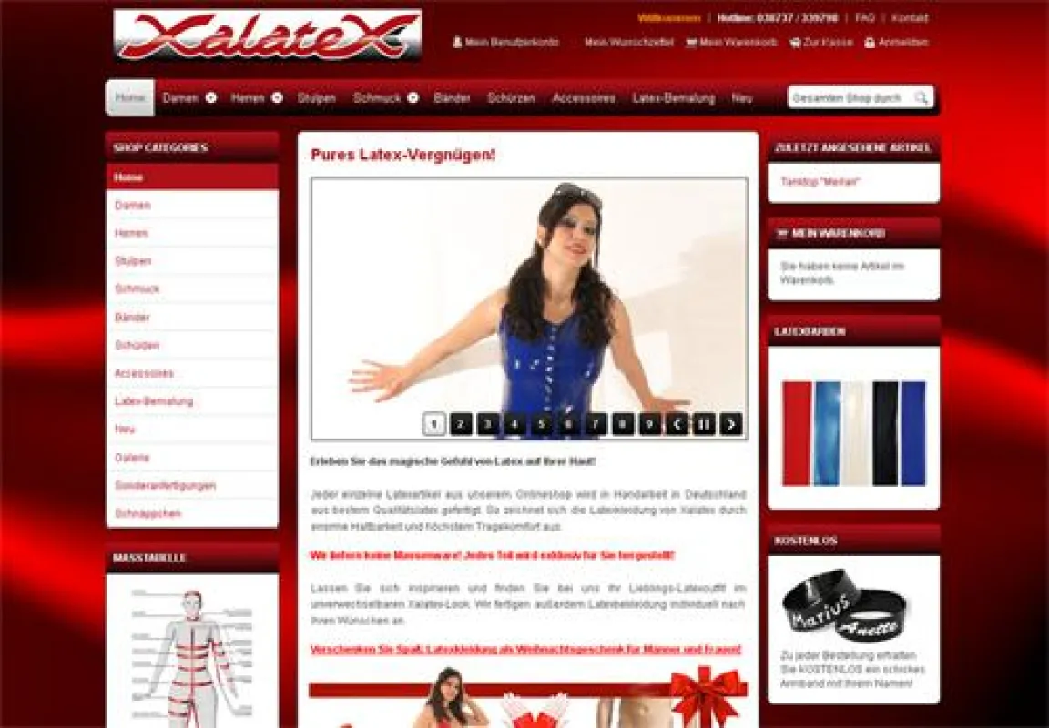 Neuer Onlineshop von Xalatex Latexmode