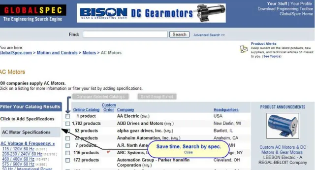 Bild: GlobalSpec – The Engineering Search Engine