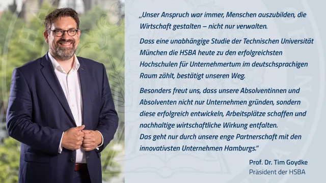 Bild: Neue TUM-Studie: HSBA ist Hamburgs stärkste Hochschule für Unternehmertum