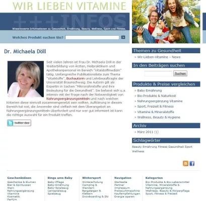 Wissenswertes zu Gesundheit, Ernährung, Wellness und Fitness bei Wir-Lieben-Vitamine Bild: Wissenswertes zu Gesundheit, Ernährung, Wellness und Fitness bei Wir-Lieben-Vitamine