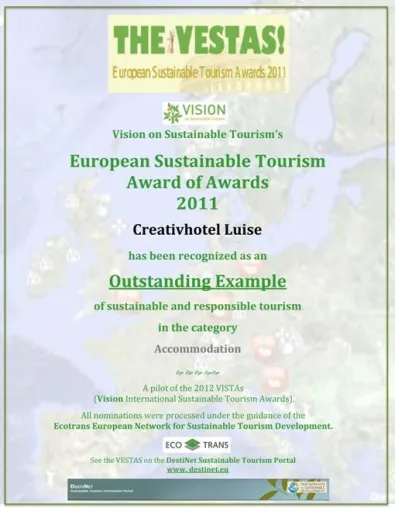 Creativhotel Luise mit europäischem Award für nachhaltigen Tourismus ausgezeichnet Bild: Creativhotel Luise mit europäischem Award für nachhaltigen Tourismus ausgezeichnet
