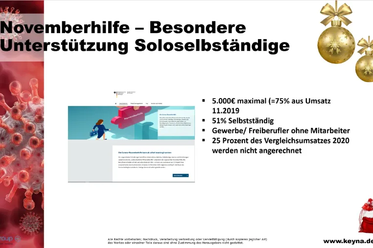 Corona Novemberhilfe – Antragsverfahren für Soloselbstständige Bild: Corona Novemberhilfe – Antragsverfahren für Soloselbstständige