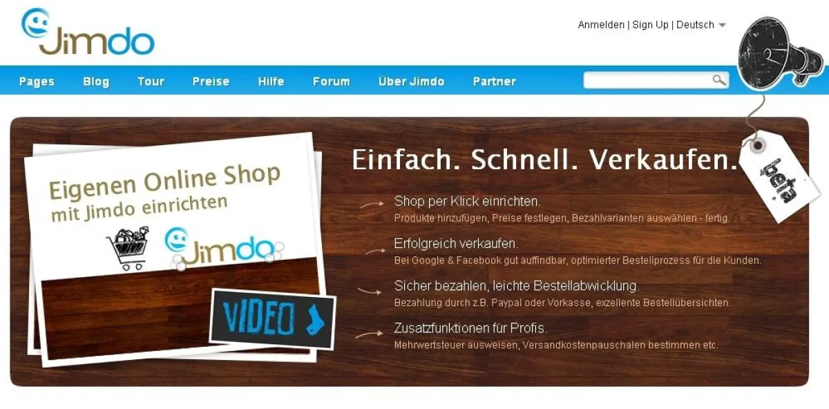 Jimdo präsentiert den einfachen E-Shop für Jedermann