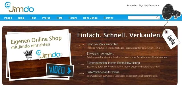 Bild: Einfach. Geschäftstüchtig - Online-Shops für 2 Millionen Jimdo-Pages