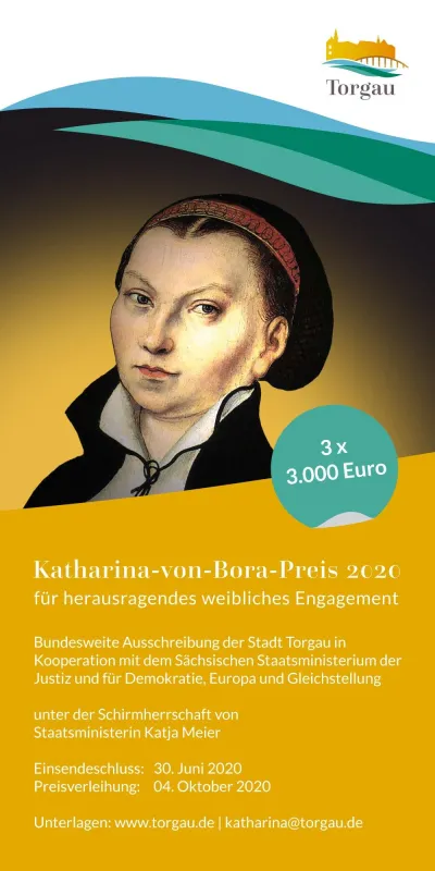 Der Flyer zum Katharina-von-Bora-Preis 2020