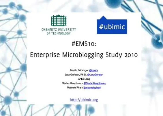 Enterprise Microblogging Studie 2010 (#EMS10) erschienen Bild: Enterprise Microblogging Studie 2010 (#EMS10) erschienen