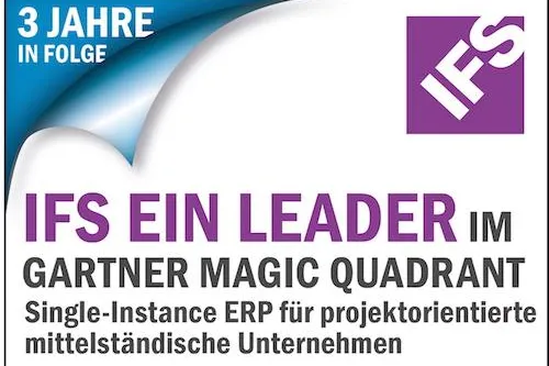 Gartner stuft IFS auch 2015 als einen 'Leader' ein Bild: Gartner stuft IFS auch 2015 als einen 'Leader' ein
