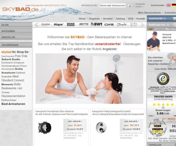 Bild: Badshop Skybad.de bietet Käuferschutz und Sicherheit