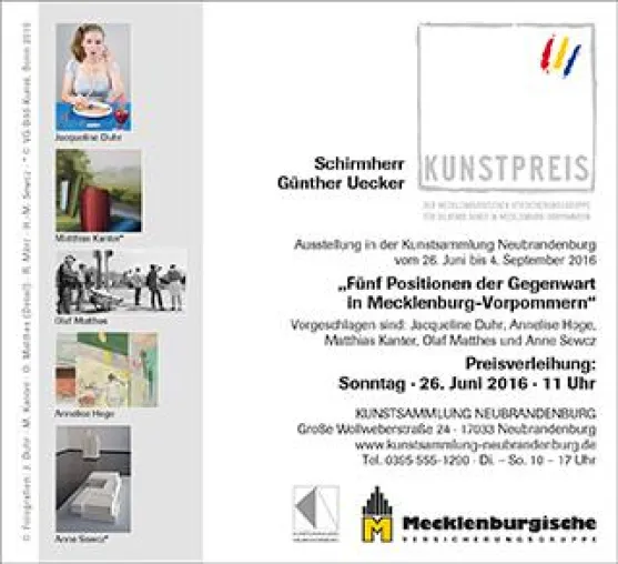 Kunstpreis der Mecklenburgischen Versicherungsgruppe für Bildende Kunst in Mecklenburg-Vorpommern Bild: Kunstpreis der Mecklenburgischen Versicherungsgruppe für Bildende Kunst in Mecklenburg-Vorpommern