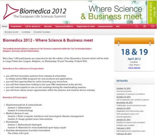 Bild: Enterprise Europe Network veranstaltet Matchmaking-Event zur Biomedica 2012, 18. - 19.04.2012, Liège/Belgien
