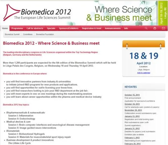 Bild: Enterprise Europe Network veranstaltet Matchmaking-Event zur Biomedica 2012, 18. - 19.04.2012, Liège/Belgien