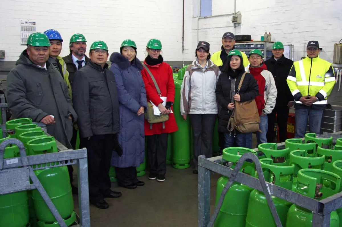 Die Delegation chinesischer Umweltexperten im Werk Gremmendorf der Westfalen AG.