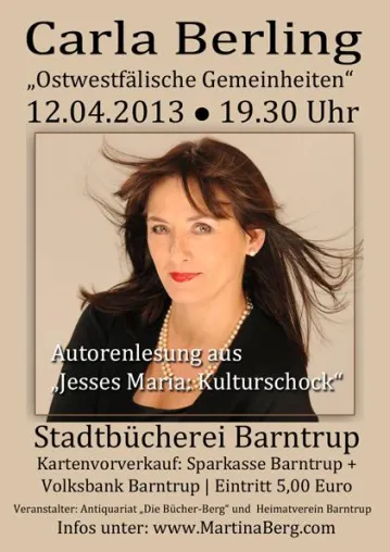 „Westfälische Gemeinheiten“ – Autorenlesung von Carla Berling in Barntrup am 12.04.2013 Bild: „Westfälische Gemeinheiten“ – Autorenlesung von Carla Berling in Barntrup am 12.04.2013