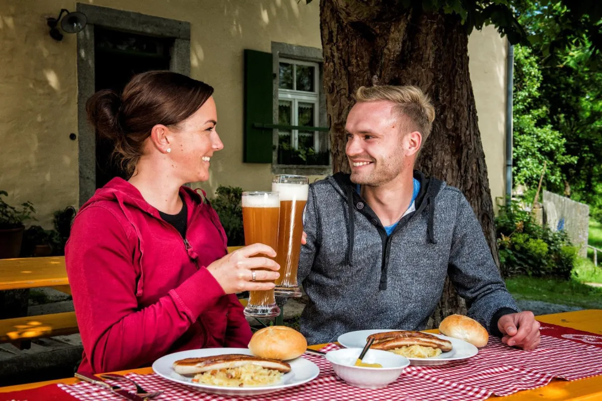 Biergarten im Oberfränkischen Bauernhofmuseum © Tourismuszentrale Fichtelgebirge/Florian Trykowski