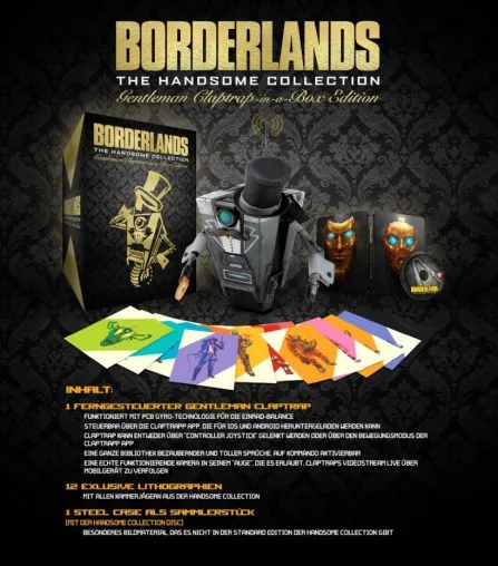 Bild: Borderlands: The Handsome Collection Gentleman Claptrap-in-a-Box Edition für Weihnachtssaison angekündigt