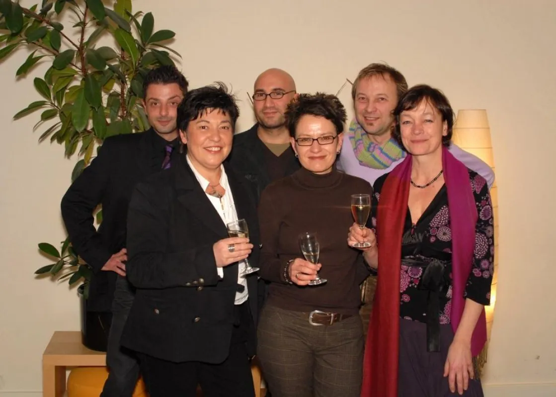 Ted Anspach (hinten links): Gewinner des Felix Rexhausen-Preis 2007 zusammen mit Nail Al Saidi (Nominierter), Kerstin Kilanowski (Sonderpreis) sowie den Jury-Mitgliedern Carmen Kaminsky, Petra Werner,