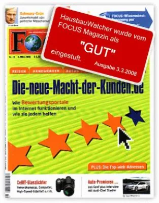 Bild: Im FOCUS - der Öffentlichkeit - Bauherren bewerten Hausbau Firmen