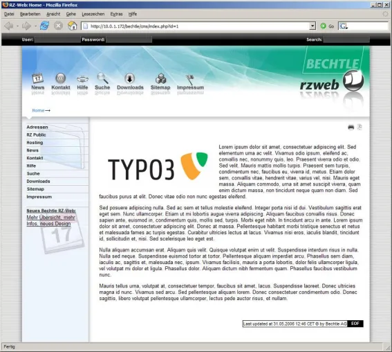 Bild: iVeins implementiert Intranet des Rechenzentrums der Bechtle AG mit TYPO3