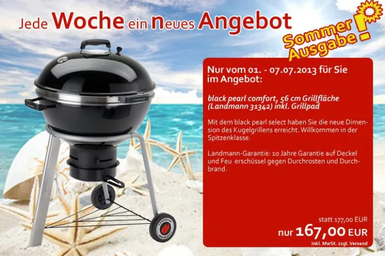 Jede Woche ein neues Sommerangebot bei myBBQStore24.de Bild: Jede Woche ein neues Sommerangebot bei myBBQStore24.de