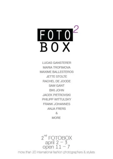 Bild: FOTOBOX - Die neue Messe für junge internationale Fotografen und Stylisten