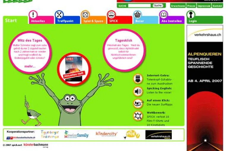 Bild: KünzlerBachmann Verlag verwandelt Kinderportal „spick.net“ mit contentXXL CMS in ein Mitmach-Web