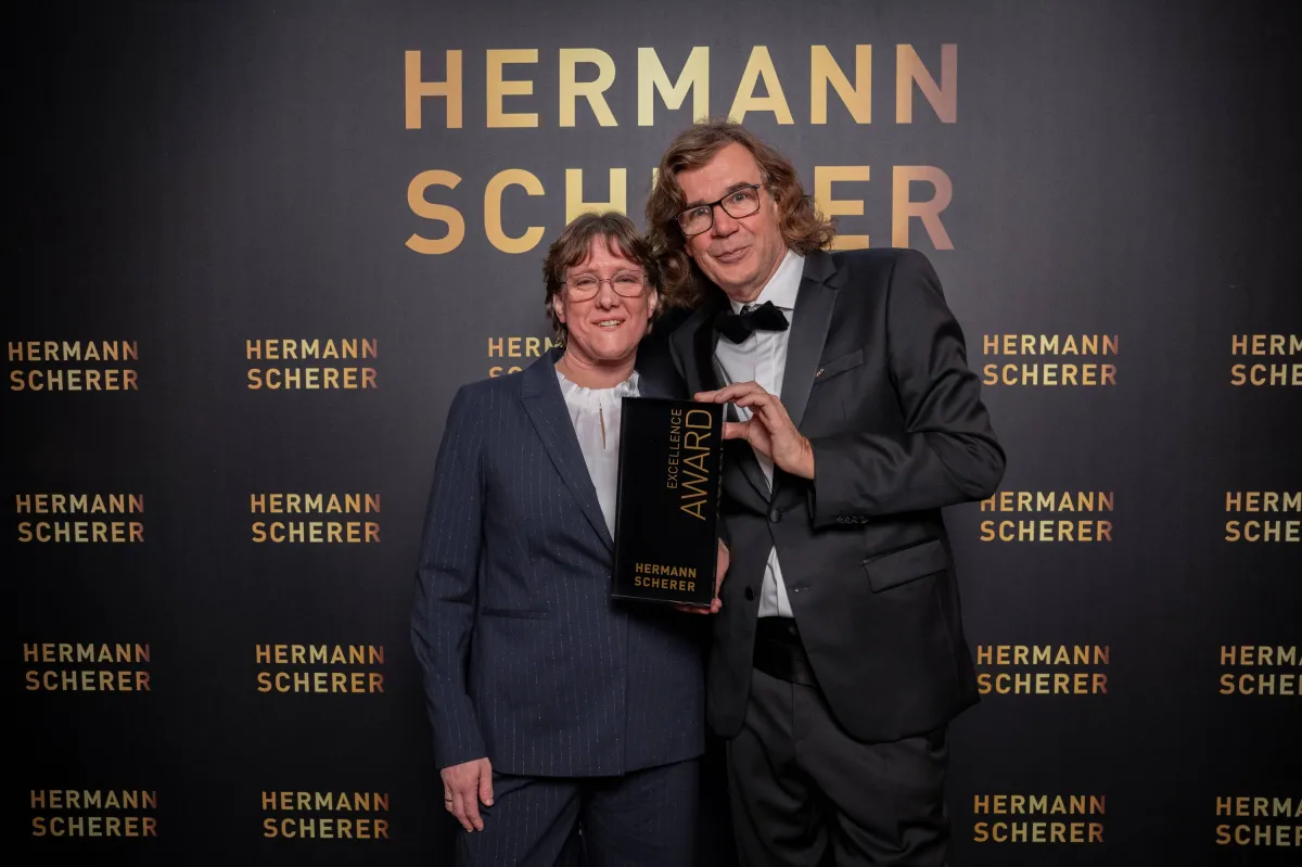 Gönna Hartmann mit Hermann Scherer bei der Verleihung des Excellence Awards (© Foto: Justin Bockey, alle Rechte bei Gönna Hartmann)