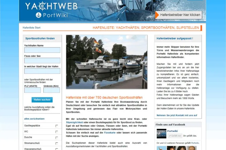 Bild: Neue umfangreiche Hafenliste für Yachthäfen, Sportboothäfen und Slipanlagen
