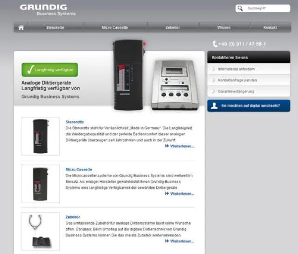 Neuer Webseiten-Auftritt zum analogen Diktieren Bild: Neuer Webseiten-Auftritt zum analogen Diktieren
