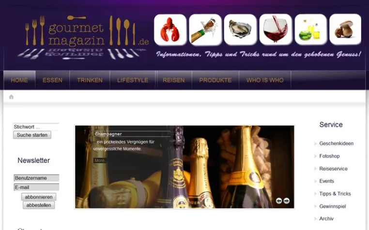Bild: Das Online-Portal gourmet-magazin.de ist live. Informationen, Tipps und Tricks rund um den gehobenen Genuss.