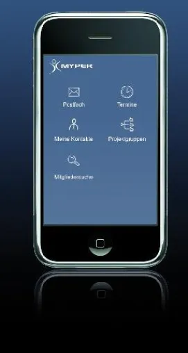 myper auf dem Apple iPhone 3G Bild: myper auf dem Apple iPhone 3G