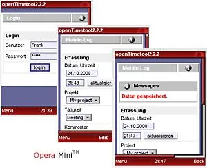 Bild: Mobile Zeiterfassung mit openTimetool 2.2.2