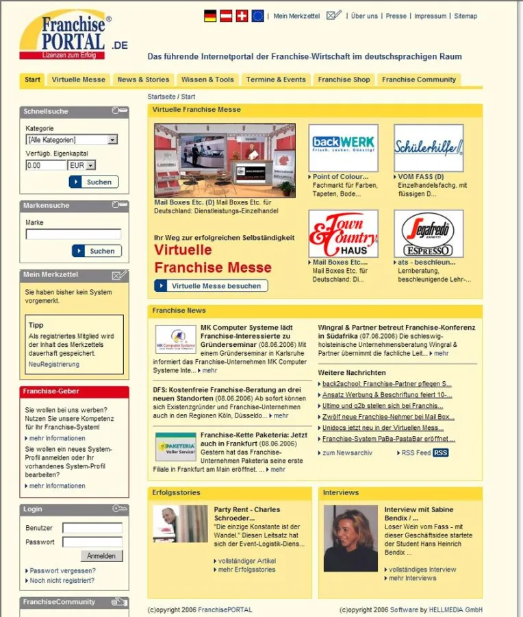 Das neue FranchisePORTAL - der Startpunkt für Existenzgründer