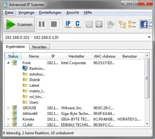 Bild: Famatech mit Versionsfreigabe von Advanced IP Scanner 2.2