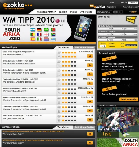 Bild: Das erste „social betwork“ im Internet